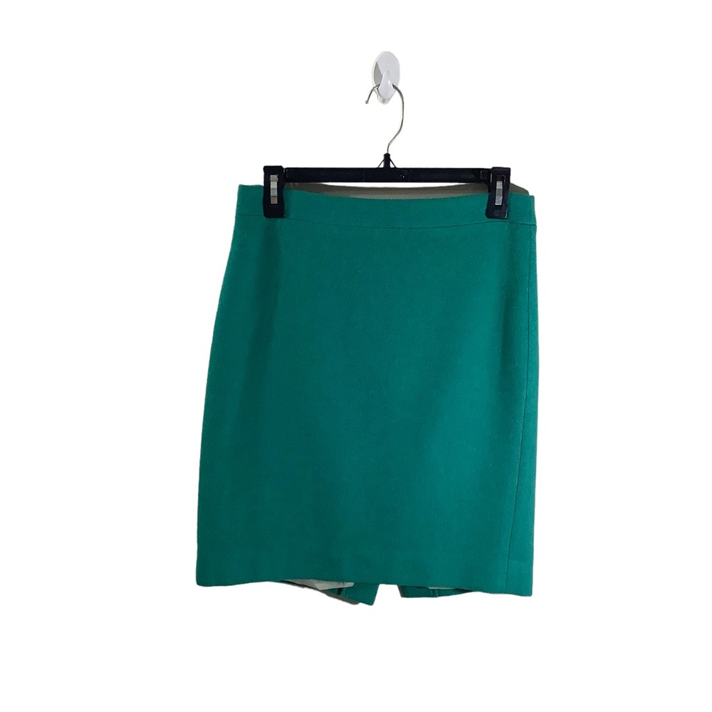 J. Crew Factory Green Pencil Skirt in Double-Serge Wool